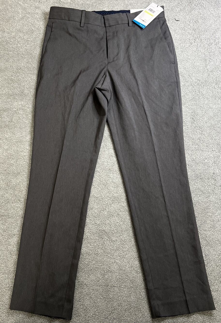 Perry Ellis Portfolio Men's SlimFit Non-Iron Stretch Dress Pants Gray 30x30 NWT